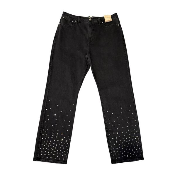 NEW Madewell Size 14 (32) Limited-Edition Drop The Rhinestone '90s Straight Jean - Picture 2 of 10
